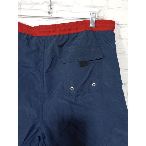 Ralph Lauren Chaps Spell Out Swim Trunks Lined Men's Medium Red White Blue 90's - Picture 8 of 8